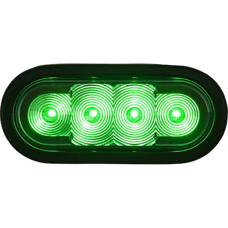 Buyers Products 6 Inch LED Oval Strobe Light with Green LEDs and Clear Lens SL62GO